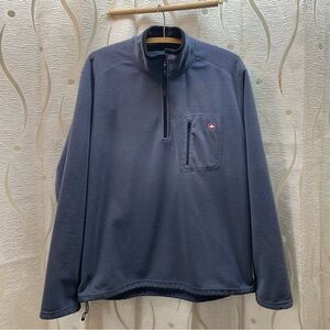 Mondetta Quarter Zip Fleece Mens Large Blue Good Grid Texture Pullover 89-3409-2